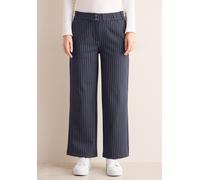 Stoffhose CECIL, Damen, Gr. XL, Länge 28, universal blau, Stoff, 79% Polyester, 16% Viskose, 5% Elasthan, gestreift, loose fit lang, Hosen Stoffhose, im Loose Fit (65877457-XL) universal blau