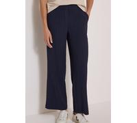Stoffhose CECIL, Damen, Gr. XL, Länge 30, blau (urban dunkelblau), Stoff, 53% Viskose, 46% Polyester, 1% Elasthan, gestreift, loose fit lang, Hosen Stoffhose, mit Wide Legs (76091748-XL) urban dunkelb