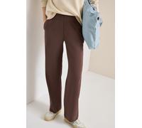 Stoffhose CECIL, Damen, Gr. XL, Länge 30, braun cacao, Web, 66% Baumwolle, 30% Polyester, 4% Elasthan, unifarben, loose fit lang, Hosen Stoffhose, mit Wide Legs (69823839-XL) braun cacao