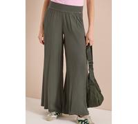 Stoffhose CECIL, Damen, Gr. XL, Länge 30, grün (khaki), Stoff, 100% Viskose, unifarben, loose fit lang, Hosen Stoffhose, High Waist (99623529-XL) khaki
