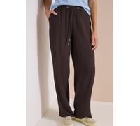 Stoffhose CECIL, Damen, Gr. XL, Länge 32, braun cacao, Stoff, 84% Viskose, 16% Polyamid, unifarben, loose fit lang, Hosen Stoffhose, satinierte Viskose (19620810-XL) braun cacao