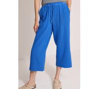 Stoffhose CECIL, Damen, Gr. XS, Länge 24, surf blau, Web, 100% Baumwolle, unifarben, loose fit 7/8-Länge, Hosen Stoffhose, High Waist (93168523-XS) surf blau