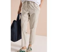Stoffhose CECIL, Damen, Gr. XS, Länge 28, grain beige, Web, 98% Baumwolle, 2% Elasthan, unifarben, loose fit knöchelfrei, Hosen Stoffhose, im Loose Fit (25032002-XS) grain beige