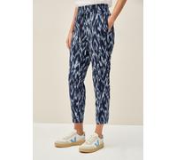 Stoffhose CECIL, Damen, Gr. XXL, Länge 26, blau (urban navy blau), Stoff, 100% Viskose, gemustert, loose fit knöchellang, Hosen Stoffhose, im Loose Fit (54173946-XXL) urban navy blau