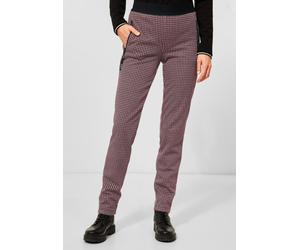 Stoffhose CECIL, Damen, Gr. XXL, Länge 28, schwarz, Stoff, 69% Polyester, 26% Viskose, 5% Elasthan, kariert, comfort fit lang, Hosen Stoffhose, mit Zipper-Taschen (34588326-XXL) schwarz