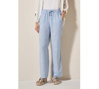 Stoffhose CECIL, Damen, Gr. XXL, Länge 30, blau (chambray forever blau), Stoff, 100% Leinen, gestreift, loose fit lang, Hosen Stoffhose, High Waist (30377222-XXL) chambray forever blau