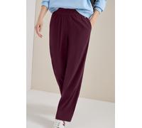 Stoffhose CECIL, Damen, Gr. XXL, Länge 30, grape rot, Web, 66% Baumwolle, 30% Polyester, 4% Elasthan, unifarben, loose fit lang, Hosen Stoffhose, mit Wide Legs (74624467-XXL) grape rot