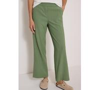Stoffhose CECIL, Damen, Gr. XXL, Länge 30, grün (deep matcha grün), Stoff, 53% Viskose, 46% Polyester, 1% Elasthan, gestreift, loose fit lang, Hosen Stoffhose, mit Wide Legs (68143521-XXL) deep matcha