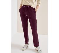 Stoffhose CECIL, Damen, Gr. XXL, Länge 30, rot (grape rot), Web, 66% Baumwolle, 30% Polyester, 4% Elasthan, unifarben, comfort fit lang, Hosen Stoffhose, Middle Waist (19699215-XXL) grape rot