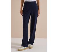 Stoffhose CECIL, Damen, Gr. XXL, Länge 32, blau (urban dunkelblau), Jersey, 61% Viskose, 32% Polyamid, 7% Elasthan, unifarben, loose fit lang, Hosen Stoffhose, softer Materialmix (35990410-XXL) urban
