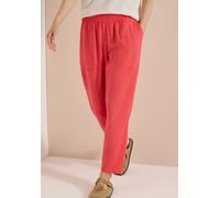 Stoffhose CECIL "Style Chelsea", Damen, Gr. XL (44), Länge 28, coral, Web, Obermaterial: 85% Viskose, 15% Polyamid, unifarben, loose fit lang, Hosen Stoffhose, Sommerhose mit elastischem Bund / Viskos