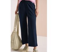 Stoffhose CECIL "Style Neele", Damen, Gr. L (42), Länge 26, universal blau (länge 26), Web, Obermaterial: 66% Baumwolle, 30% Polyester, 4% Elasthan, unifarben, loose fit lang, Hosen Stoffhose, im Loos