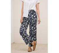 Stoffhose CECIL "Style NEELE", Damen, Gr. L (42), Länge 30, urban dunkelblau, Web, Obermaterial: 100% Viskose, bedruckt, loose fit lang, Hosen Stoffhose, Sommerhose mit grafischem Muster (94957043-L)