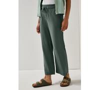 Stoffhose CECIL "Style Neele", Damen, Gr. M (40), Länge 26, grün (schwarz balmy khaki), Web, Obermaterial: 100% Viskose, unifarben, lang, Hosen Stoffhose, Sommerhose mit elastischem Bund mit Tunnelzug