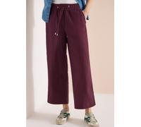 Stoffhose CECIL "Style Neele", Damen, Gr. XL (44), Länge 26, rich burgundy, Web, Obermaterial: 55% Leinen, 45% Viskose. Futter: 100% Baumwolle, unifarben, loose fit lang, Hosen Stoffhose, mit Gummizug