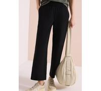 Stoffhose CECIL "Style Neele", Damen, Gr. XXL (46), Länge 26, schwarz (länge 26), Web, Obermaterial: 66% Baumwolle, 30% Polyester, 4% Elasthan, unifarben, loose fit lang, Hosen Stoffhose, im Loose Fit