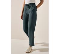 Stoffhose CECIL "Style Neele", Damen, Gr. XXL (46), Länge 30, slate khaki, Web, Obermaterial: 88% Viskose, 12% Nylon, unifarben, loose fit lang, Hosen Stoffhose, Sommerhose mit elastischem Bund mit Tu