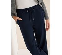 Stoffhose CECIL "Style NEELE", Damen, Gr. XXL (46), Länge 30, universal blau, Web, Obermaterial: 56% Viskose, 17% Polyamid, 17% Polyester, 10% Elasthan. Futter: 100% Viskose, unifarben, loose fit lang