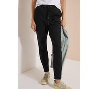 Stoffhose CECIL "Style Tracey", Damen, Gr. XXL (46), Länge 30, schwarz, Web, Obermaterial: 61% Viskose, 32% Polyamid, 7% Elasthan. Futter: 100% Polyester, unifarben, normal lang, Hosen Stoffhose, mit