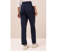 Stoffhose CECIL "Style Tracey Light", Damen, Gr. S (38), Länge 28, blau (urban dunkelblau), Web, Obermaterial: 92% Polyester, 8% Elasthan, unifarben, schmal lang, Hosen Stoffhose, mit elastischem Bund