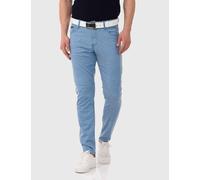 Stoffhose CIPO & BAXX "Hose", Herren, Gr. 38, Länge 32, blau, 41% Baumwolle, 37% Polyester, 20% Viskose, 2% Elasthan, unifarben, regular fit lang, Hosen Stoffhose, im unifarbenen Look (79465425-38) bl