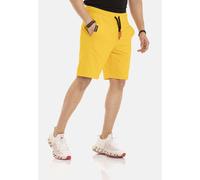 Stoffhose CIPO & BAXX "Shorts", Herren, Gr. M, US-Größen, gelb, 80% Baumwolle, 15% Polyester, 5% Elasthan, unifarben, regular fit knieumspielend, Hosen Stoffhose, elastischer Bund mit Kordelzug (84794