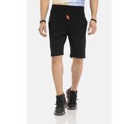 Stoffhose CIPO & BAXX "Shorts", Herren, Gr. M, US-Größen, schwarz, 80% Baumwolle, 15% Polyester, 5% Elasthan, unifarben, regular fit knieumspielend, Hosen Stoffhose, elastischer Bund mit Kordelzug (82