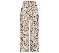 Stoffhose CLOUD 5IVE "CLOUD 5IVE Summer Crepe-Pants with animal print", Damen, Gr. XXL, US-Größen, beige, schwarz, 95% Polyester, 5% Elasthan, loose fit, Hosen Stoffhose (54112834-XXL) beige, schwarz