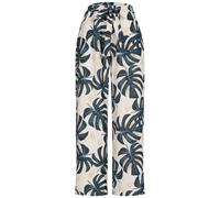 Stoffhose CLOUD 5IVE "CLOUD 5IVE Summer Pants with palm print and tie belt", Damen, Gr. L, US-Größen, navy, 95% Polyester, 5% Elasthan, normal, Hosen Stoffhose (91930800-L) navy