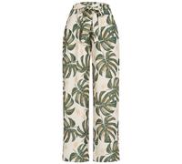 Stoffhose CLOUD 5IVE "CLOUD 5IVE Summer Pants with palm print and tie belt", Damen, Gr. S, US-Größen, grün, 95% Polyester, 5% Elasthan, normal, Hosen Stoffhose (61443061-S) grün