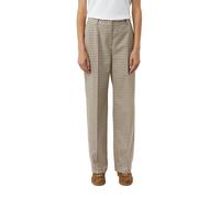 Stoffhose COMMA, Damen, Gr. 36, N-Gr, braun (light braun check), Web, Obermaterial: 63% Polyester, 34% Viskose, 3% Elasthan, kariert, straight fit knöchellang, Hosen Stoffhose, mit Karo Muster (242541