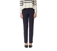 Stoffhose COMMA, Damen, Gr. 38, N-Gr, blau (navy), Web, Obermaterial: 50% Viskose, 42% Polyamid, 8% Elasthan, unifarben, gerade, unten schmal lang, Hosen Stoffhose, mit Bundfalte und Viskose-Stretch (