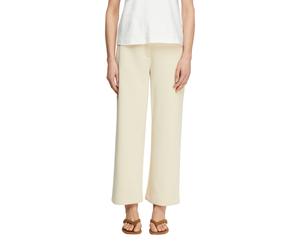 Stoffhose COMMA, Damen, Gr. 40, N-Gr, bone beige, Web, Obermaterial: 92% Polyester, 8% Elasthan, unifarben, weit lang, Hosen Stoffhose, mit Stretchanteil (24197522-40) bone beige