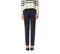 Stoffhose COMMA, Damen, Gr. 40, N-Gr, navy, Web, Obermaterial: 50% Viskose, 42% Polyamid, 8% Elasthan, unifarben, gerade, unten schmal lang, Hosen Stoffhose, mit Bundfalte und Viskose-Stretch (6069592