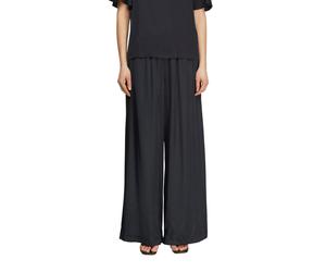 Stoffhose COMMA, Damen, Gr. 40, N-Gr, navy, Web, Obermaterial: 54% Polyester, 46% Viskose, unifarben, lang, Hosen Stoffhose, mit elastischem Bund (41893949-40) navy
