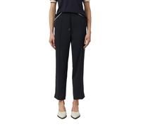 Stoffhose COMMA, Damen, Gr. 40, N-Gr, schwarz (navy), Web, Obermaterial: 97% Polyester, 3% Elasthan. Futter: 100% Polyester, unifarben, schmal lang, Hosen Stoffhose, mit Gummizug und Kordelzug (492898