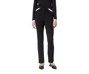 Stoffhose COMMA, Damen, Gr. 40, N-Gr, schwarz, Web, Obermaterial: 50% Viskose, 42% Polyamid, 8% Elasthan, unifarben, gerade, unten schmal lang, Hosen Stoffhose, mit Bundfalte und Viskose-Stretch (2536