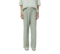 Stoffhose COMMA, Damen, Gr. 42, N-Gr, light khaki, Web, Obermaterial: 52% Viskose, 45% Polyester, 3% Elasthan, meliert, normal lang, Hosen Stoffhose, meliert, mit geradem Bein und Bundfalte, Topseller