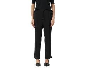 Stoffhose COMMA, Damen, Gr. 42, N-Gr, schwarz, Web, Obermaterial: 97% Polyester, 3% Elasthan. Futter: 100% Polyester, unifarben, schmal lang, Hosen Stoffhose, mit Gummizug und Kordelzug (84016932-42)