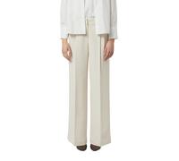 Stoffhose COMMA, Damen, Gr. 44, N-Gr, bone beige, Web, Obermaterial: 79% Polyester, 17% Viskose, 4% Elasthan, unifarben, lang, Hosen Stoffhose, mit geradem Bein und Bundfalten (46487465-44) bone beige