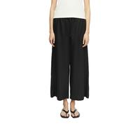 Stoffhose COMMA, Damen, Gr. 46, N-Gr, schwarz, Web, Obermaterial: 55% Leinen, 45% Lyocell, unifarben, loose fit lang, Hosen Stoffhose, mit elastischem Bund (95254116-46) schwarz