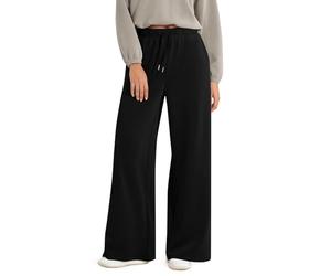Stoffhose Damen Elegant Baggy Fashion Trainingshose Hose Damen Weites Bein Elegant Winter Mit Kordelzug Sommer Jogginghose Damen Lang Palazzo Hose Einfarbige Hose Baggy Winterhose Damen（Schwarz，L）