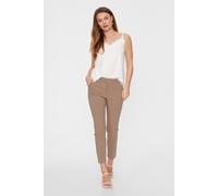Stoffhose FREEQUENT "FQSOLVEJ-ANKLE-PA", Damen, Gr. L, Länge 30, beige (desert taupe), Web, Obermaterial: 76% Viskose, 21% Polyamid, 3% Elasthan, unifarben, figurbetont lang, Hosen Stoffhose, Sommerho
