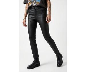 Stoffhose FREEQUENT "FQSOLVEJ - COOPER", Damen, Gr. XL, N-Gr, schwarz, Web, Obermaterial: 76% Viskose, 21% Polyamid, 3% Elasthan, unifarben, figurbetont lang, Hosen Stoffhose, Sommerhose knöchellang a