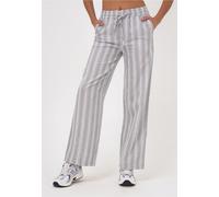 Stoffhose FRESHLIONS "Giselle", Damen, Gr. M, EURO-Größen, grau, 100% Baumwolle, gestreift, lang, Hosen Stoffhose, in tollem Streifen-Design (29952454-M) grau