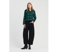 Stoffhose GANG "94ODINA", Damen, Gr. 31, Normalgrößen, schwarz, 98% Baumwolle, 2% Elasthan, unifarben, gerade, unten schmal 7/8-Länge, Hosen Stoffhose, mit konisch zulaufendem Bein (68968605-31) schwa