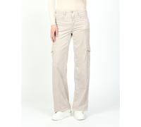 Stoffhose GANG "GANG Hosen Wide Fit 94AMELIE WORKER", Damen, Gr. 27, Normalgrößen, silber (silber grau), 47% Lyocell, 41% Baumwolle, 11% Polyester, 1% Elasthan, Hosen Stoffhose (84224337-27) silber gr