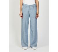 Stoffhose GANG "GANG Hosen Wide Fit 94CARA", Damen, Gr. 25, blau (ice blau), Denim/Jeans, 85% Baumwolle, 15% Leinen, Hosen Stoffhose (23115138-25) ice blau