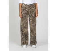 Stoffhose GANG "GANG Hosen Wide Fit 94CARLOTTA LONG", Damen, Gr. 30, braun (printed leo), 97% Baumwolle, 3% Elasthan, Hosen Stoffhose (56292341-30) printed leo