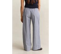 Stoffhose GANT "STRIPE POPLIN PULL ON", Damen, Gr. 36, N-Gr, rich navy, Web, Obermaterial: 100% Baumwolle, gestreift, relaxed fit lang, Hosen Stoffhose, Relaxed fit mit elastischem Bund (37515358-36)